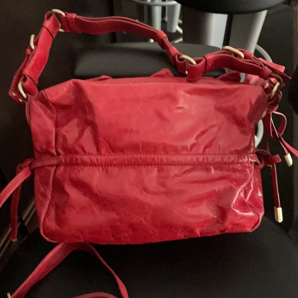Vintage leather Cynthia Rowley Red handbag - Picture 3 of 6